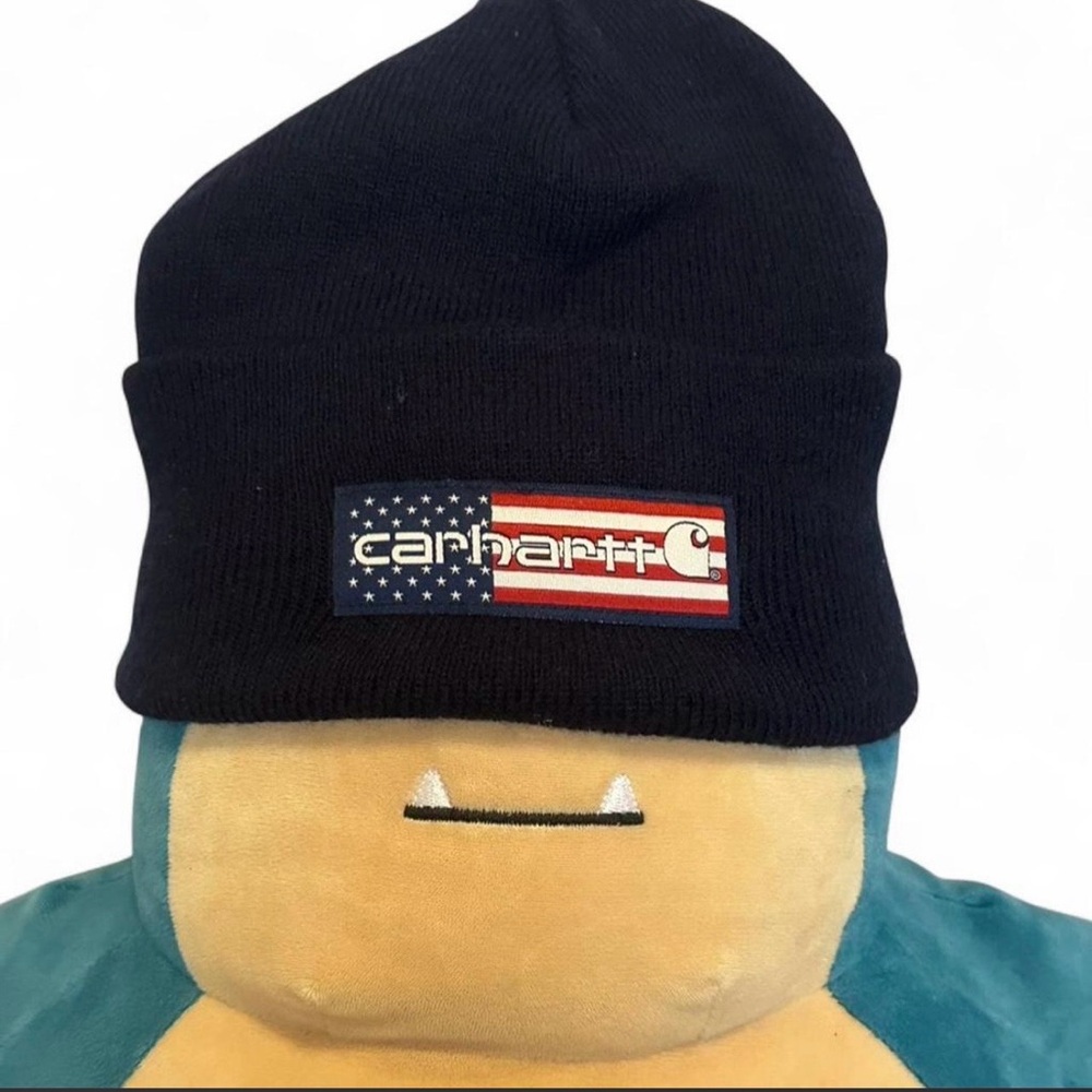Carhartt Black Beanie with LTO USA Flag Patch